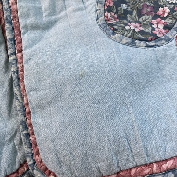 Vintage Handmade Quilted Vest Womens Cropped Floral Cottagecore Granny Prairie - Picture 6 of 9